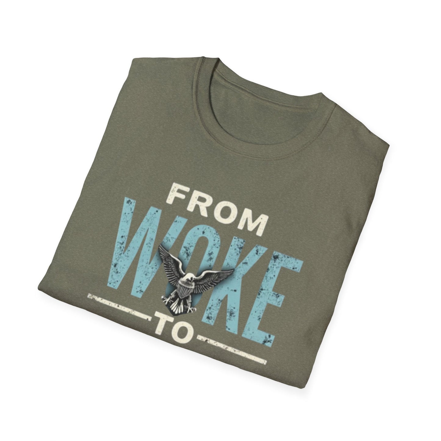 Woke to Right, Graphic Tee - From Woke to Right, Casual Wear, Gift for Friends, Statement T-Shirt, Everyday Fashion, Political Humor - Psychonaut Swag