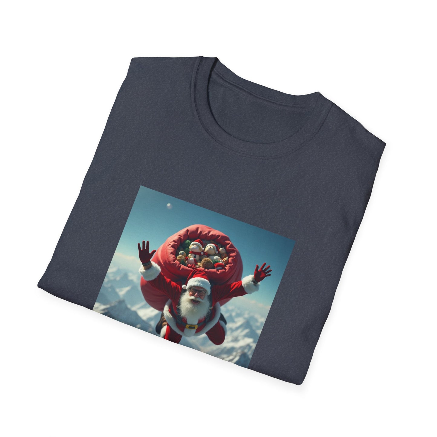 Skydiving Santa, Unisex Softstyle T-Shirt