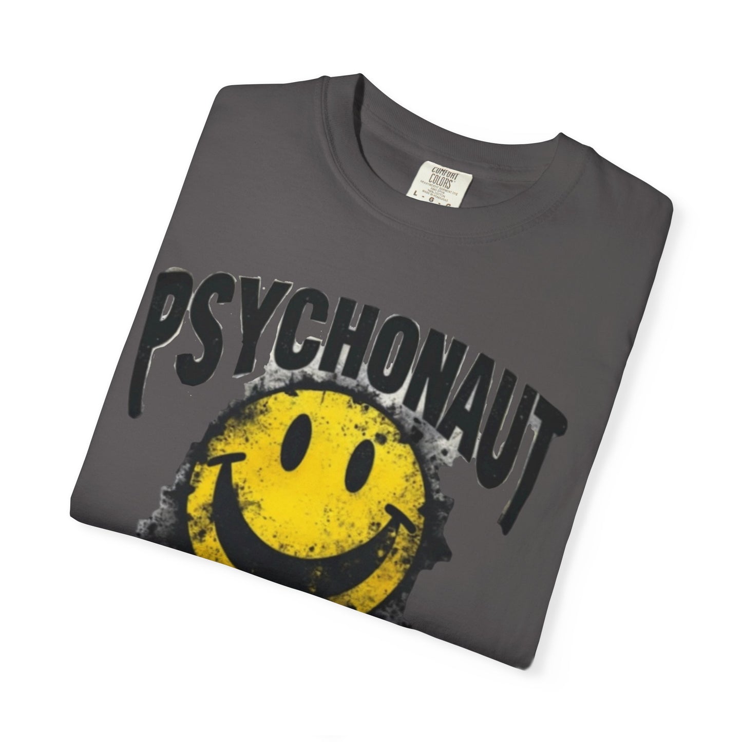 Psychonaut Swag Yellow Smiley Face, Trendy Graphic Tee for Festival Lovers, Casual Wear, Gifts, Street Style