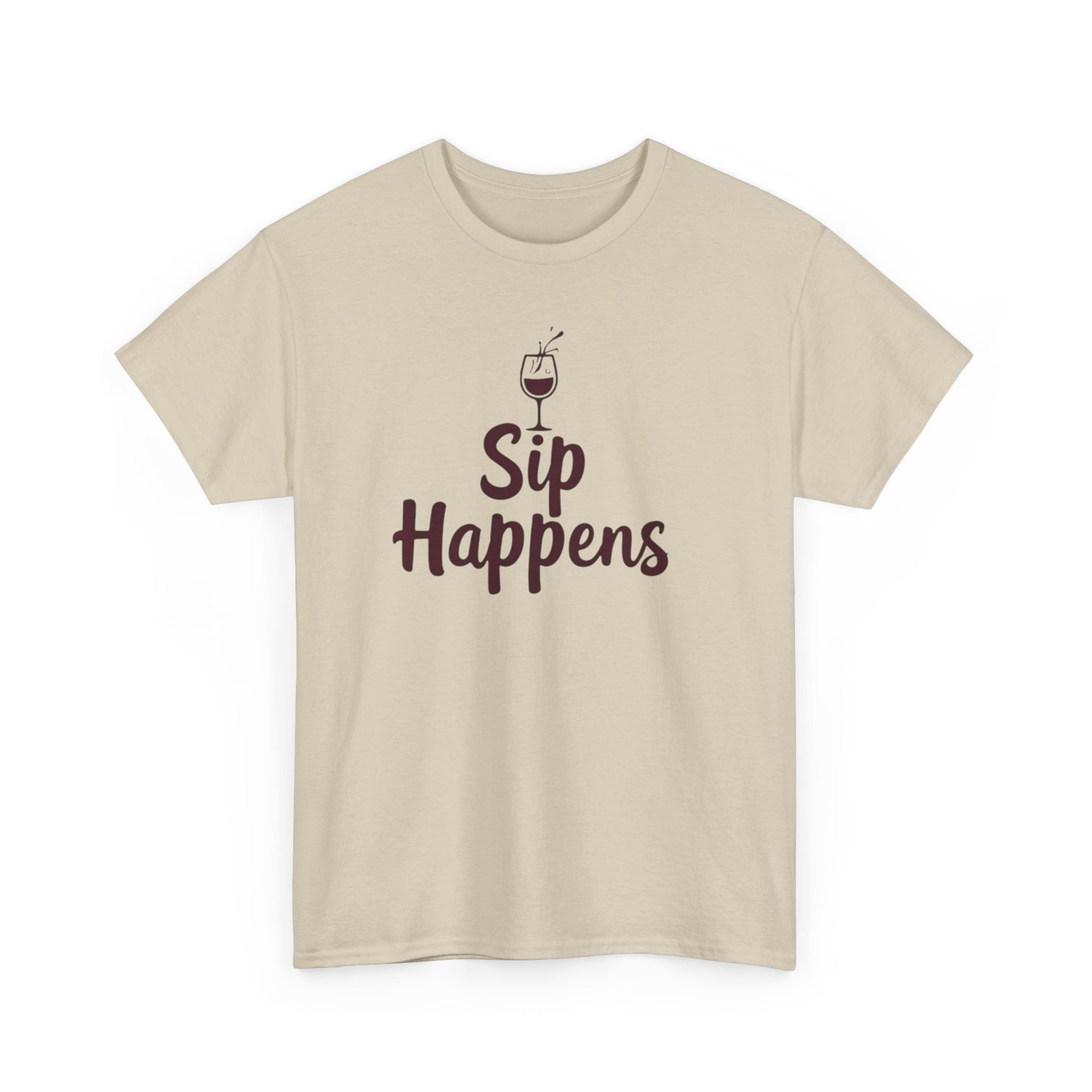 Sip Happens Unisex Heavy Cotton Tee - Funny Graphic Shirt, Casual Wear, Gift for Coffee Lovers, Everyday Comfort, Birthday Party T-Shirt - Psychonaut Swag