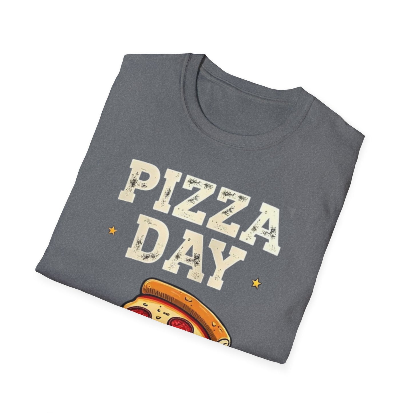 Pizza Day Unisex Softstyle T-Shirt | Fun Foodie Shirt for Pizza Lovers, Casual Wear, Gift for Food Enthusiasts, Celebration Apparel