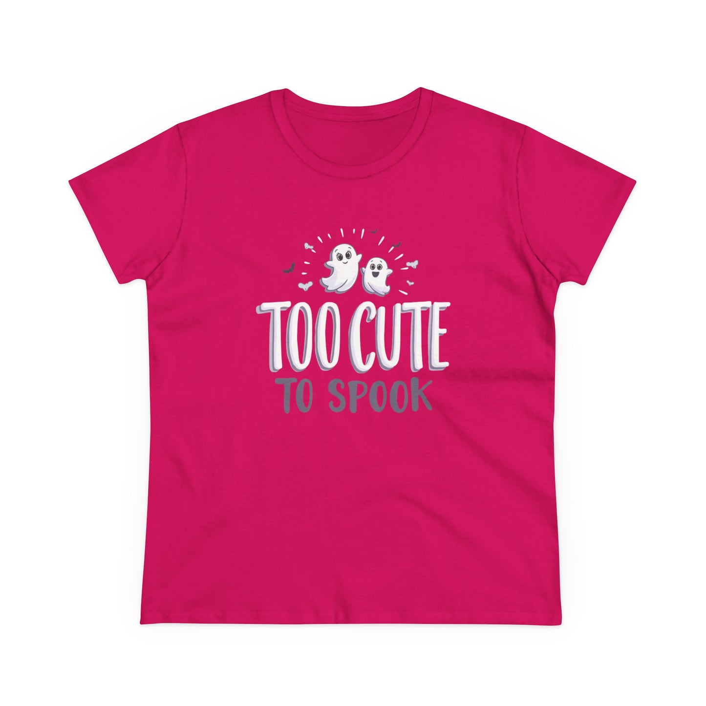 Too Cute to Spook Women's Cotton Tee, Halloween T-Shirt, Ghostly Graphic Tee, Casual Fall Apparel, Fun Halloween Outfit
