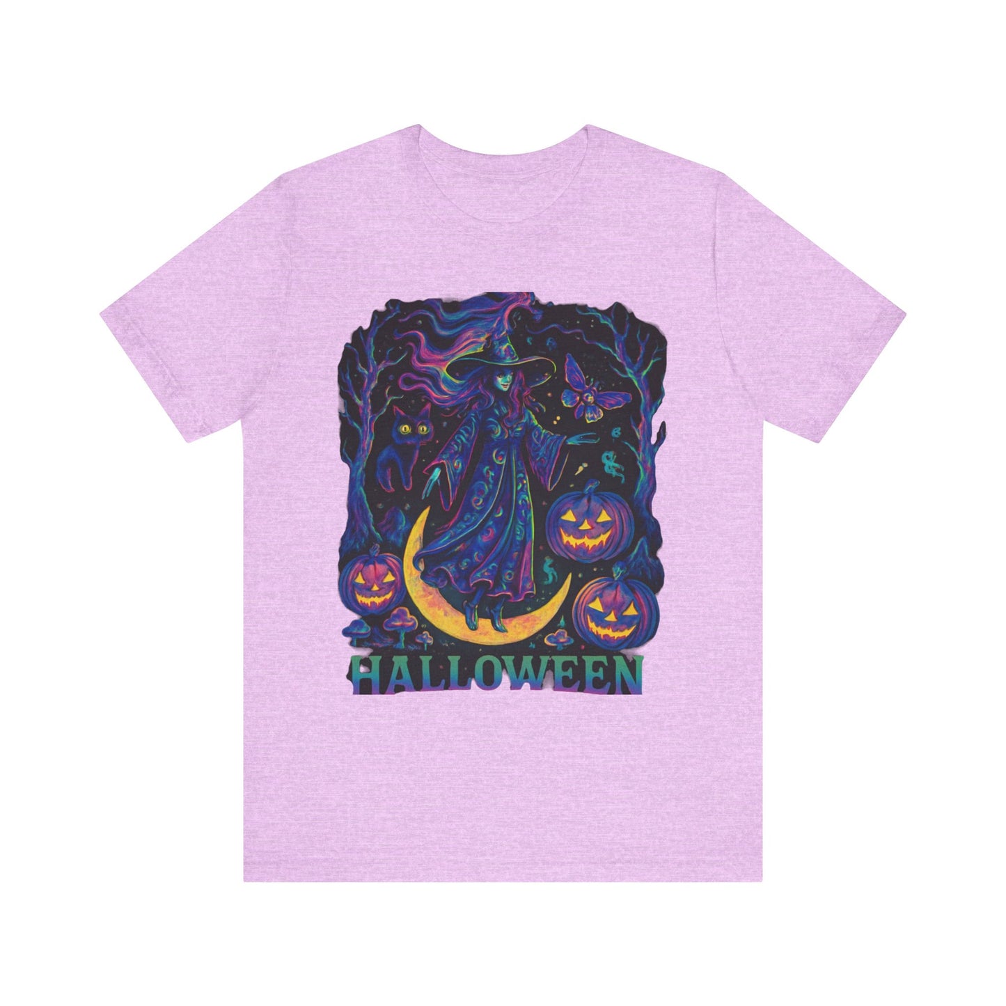 Halloween Witch Graphic Tee, Spooky T-Shirt, Unisex Short Sleeve Shirt, Halloween Costume, Pumpkin Shirt, Fall Festival Apparel