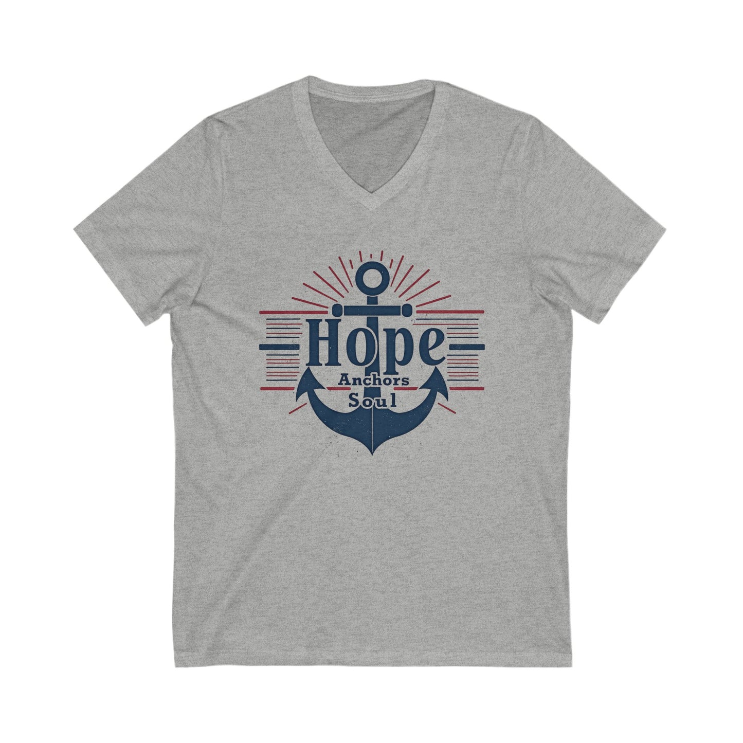 Hope Anchors the Soul V-Neck Tee | Inspirational Shirt, Nautical Apparel, Motivational Gift, Unisex T-Shirt, Casual Wear - Psychonaut Swag