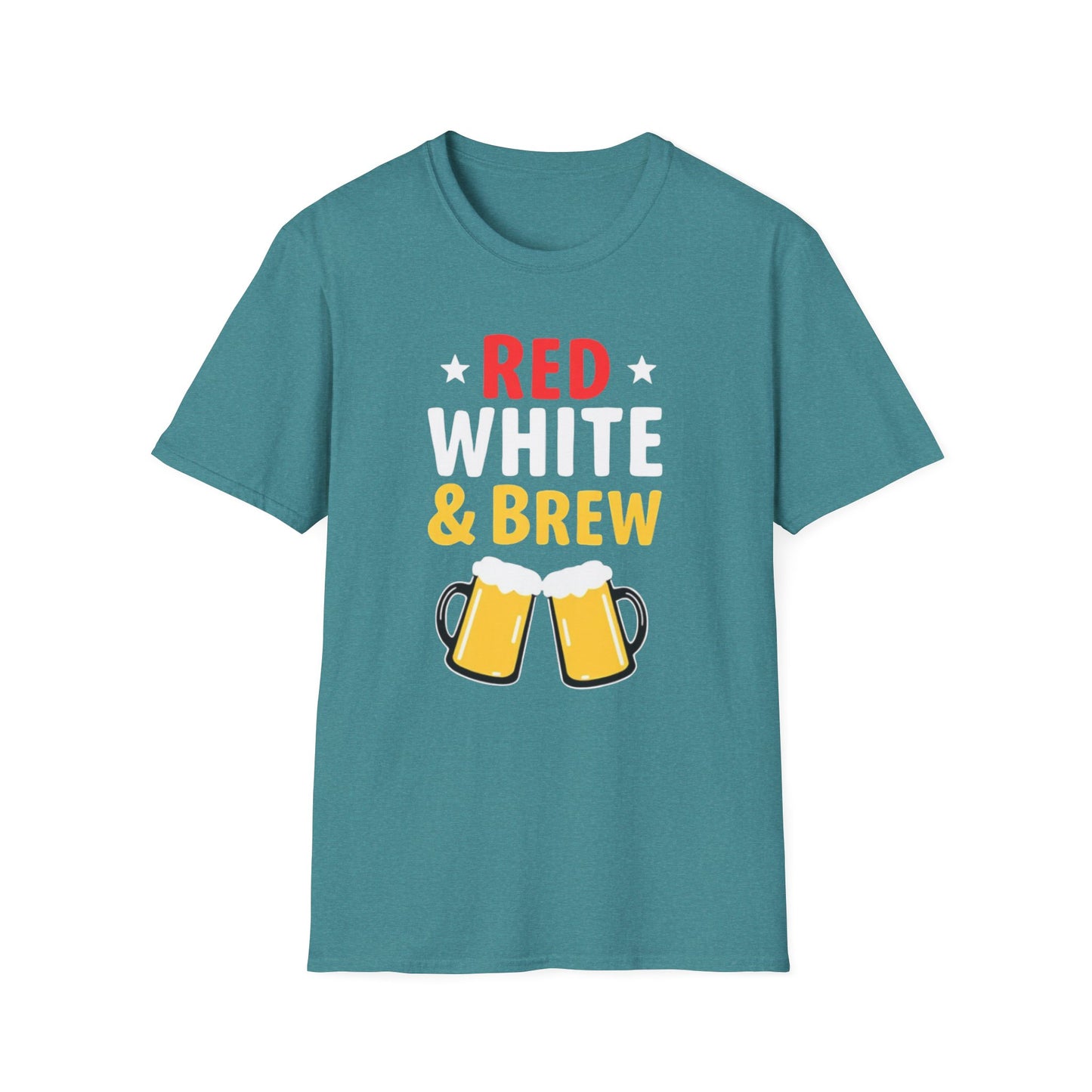 Red White & Brew Shirt, Gift for Dad, Fourth of July Apparel, BBQ Party Wear - Psychonaut Swag
