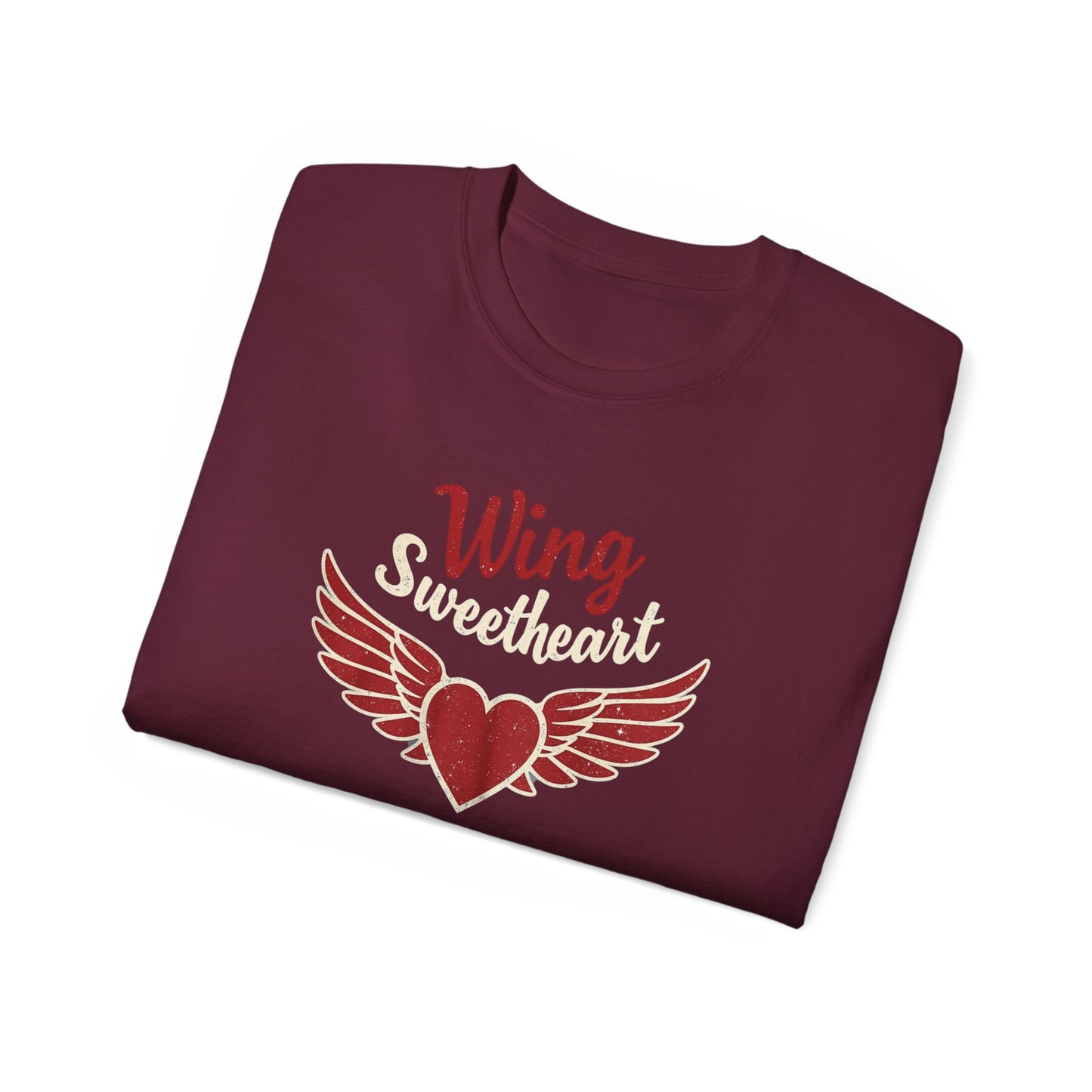 Wing Sweetheart Unisex Ultra Cotton Tee | Cute Graphic Shirt, Valentine's Day Gift, Trendy Casual Wear, Heart Theme Apparel, Unique T-Shirt - Psychonaut Swag