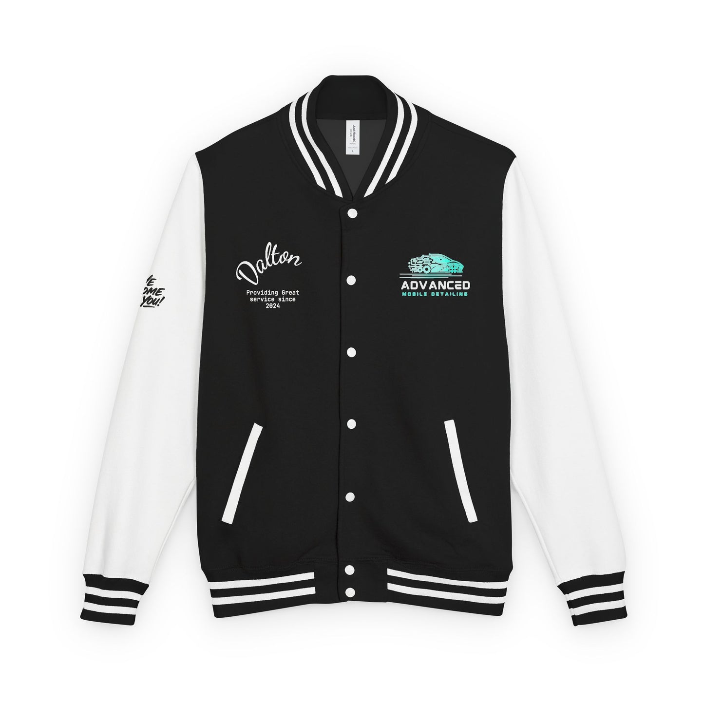 Advanced Mobile Detailing, Letterman Unisex Heavyweight Letterman Jacket, Stylish Outerwear for Men and Women, Perfect for Casual Outings, Sports Events, and School Spirit