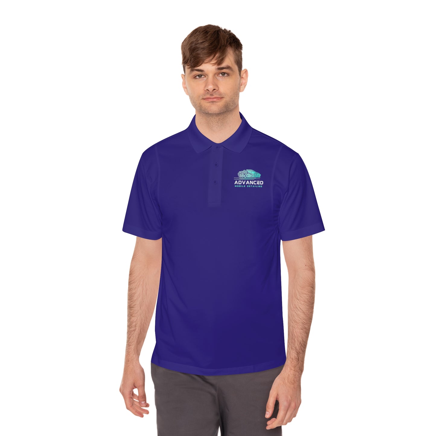 Advanced Mobile, Men's Sport Polo Shirt, Activewear, Casual Dress Shirt for Men, Perfect for Outdoor Activities, Golf, and Everyday Wear