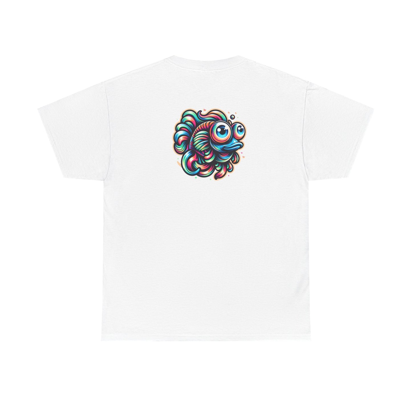 Psychedelic Fish Graphic Unisex Heavy Cotton Tee - Fun & Vibrant Apparel - Psychonaut Swag