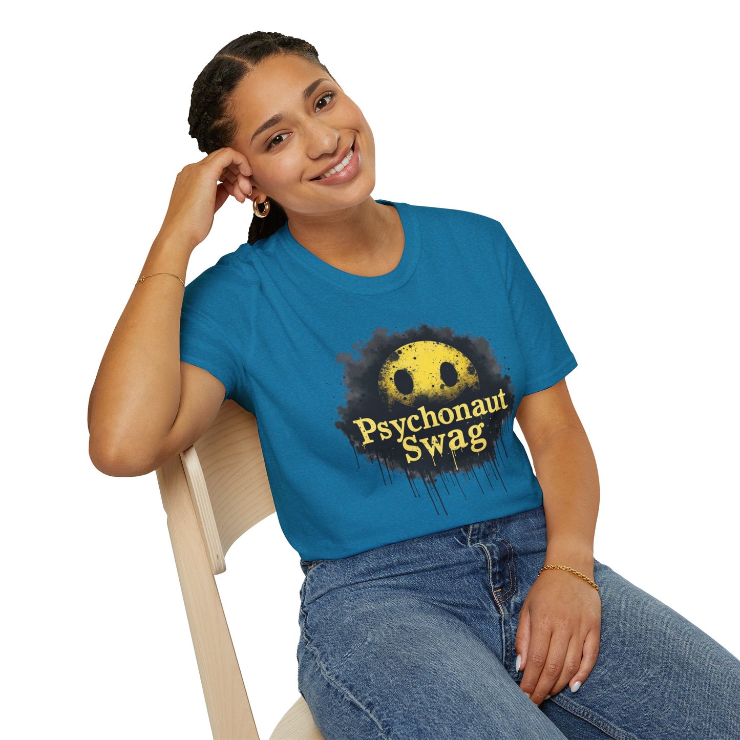 Psycho Smile, Pyschonaut Swag T-Shirt - Unisex Softstyle Tee, Casual Wear, Gift for Gamers, Festival Attire, Streetwear Fashion
