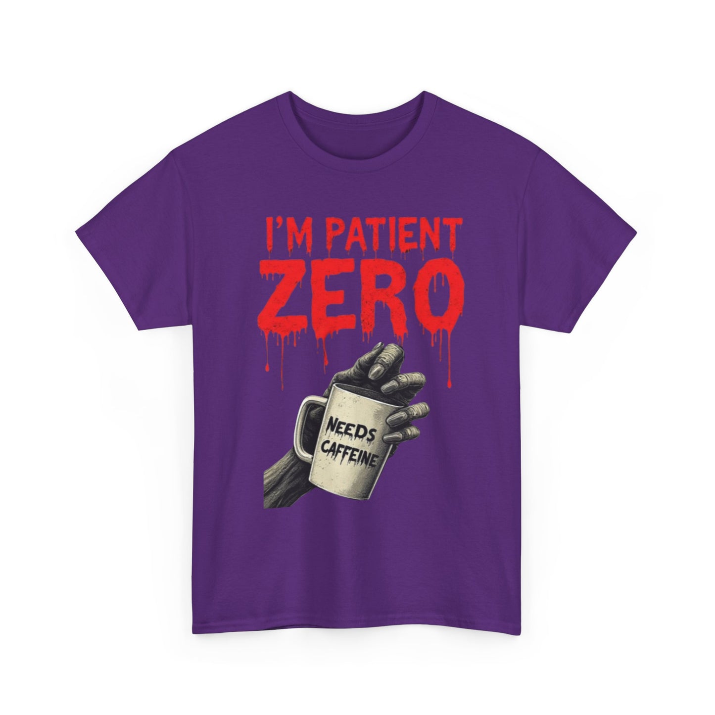 Patient Zero Unisex Heavy Cotton Tee, Horror T-Shirt, Halloween Apparel, Unique Graphic Tee, Casual Wear, Gift for Fans