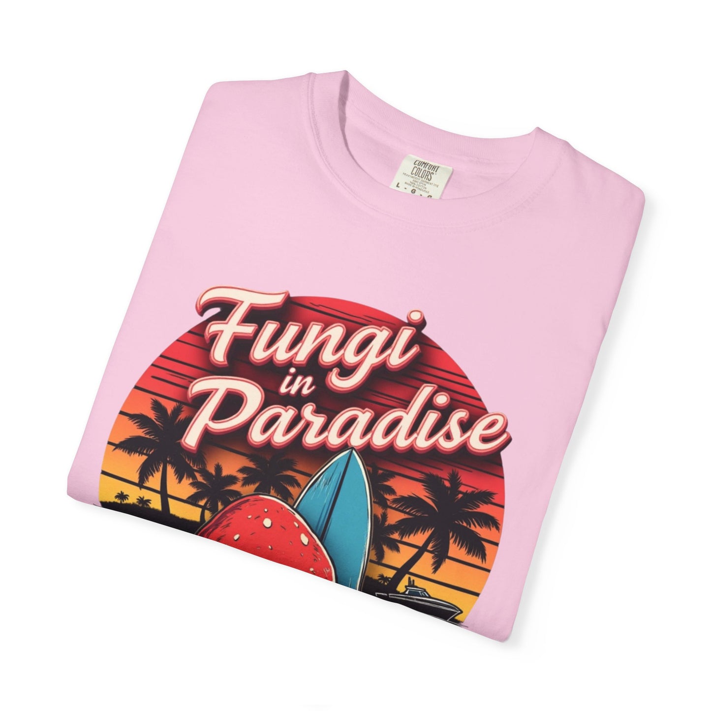 Fungi in Paradise Design, Relaxed Tee, Vintage Style Shirt, Gift for Nature Lovers, Eco-Friendly Apparel - Psychonaut Swag