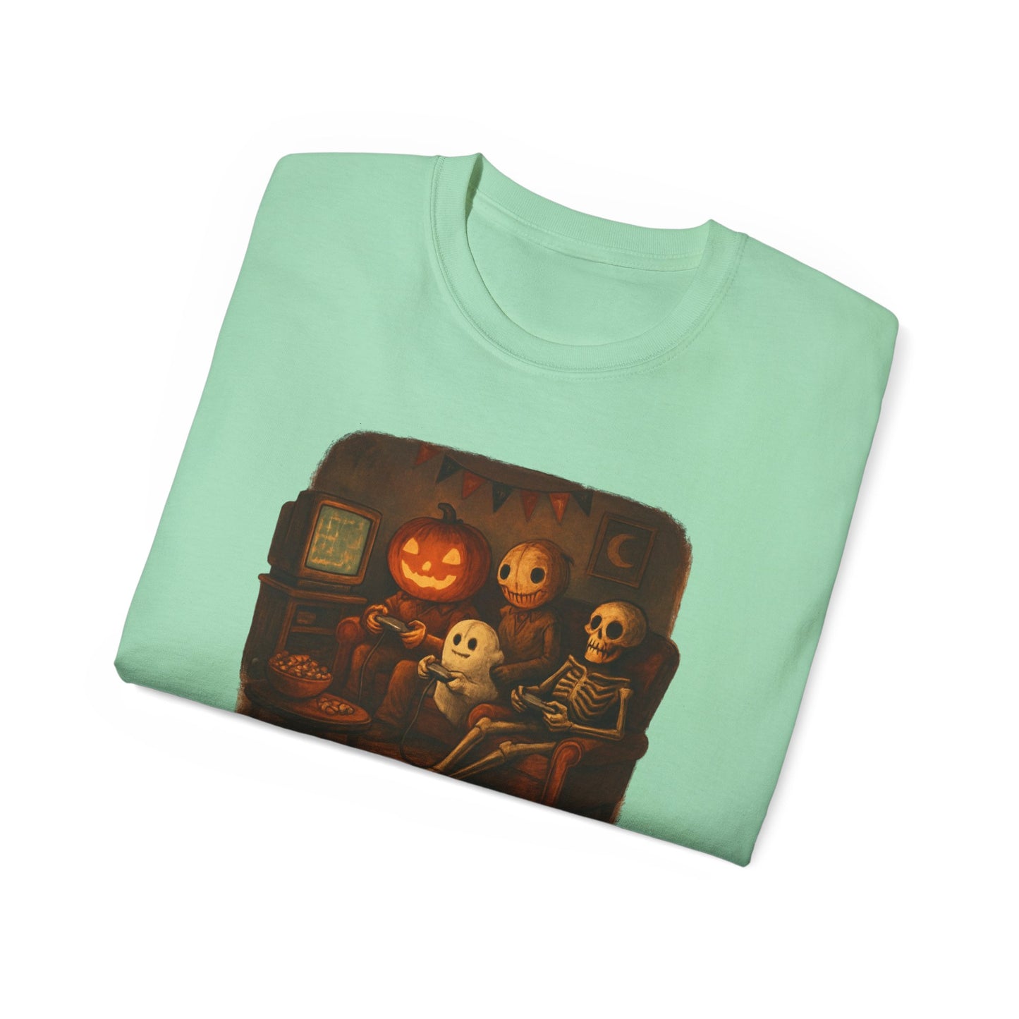 Game Night Tee, Halloween Shirt, Unisex Cotton T-Shirt, Spooky Fun Apparel, Perfect for Gathering and Celebrations