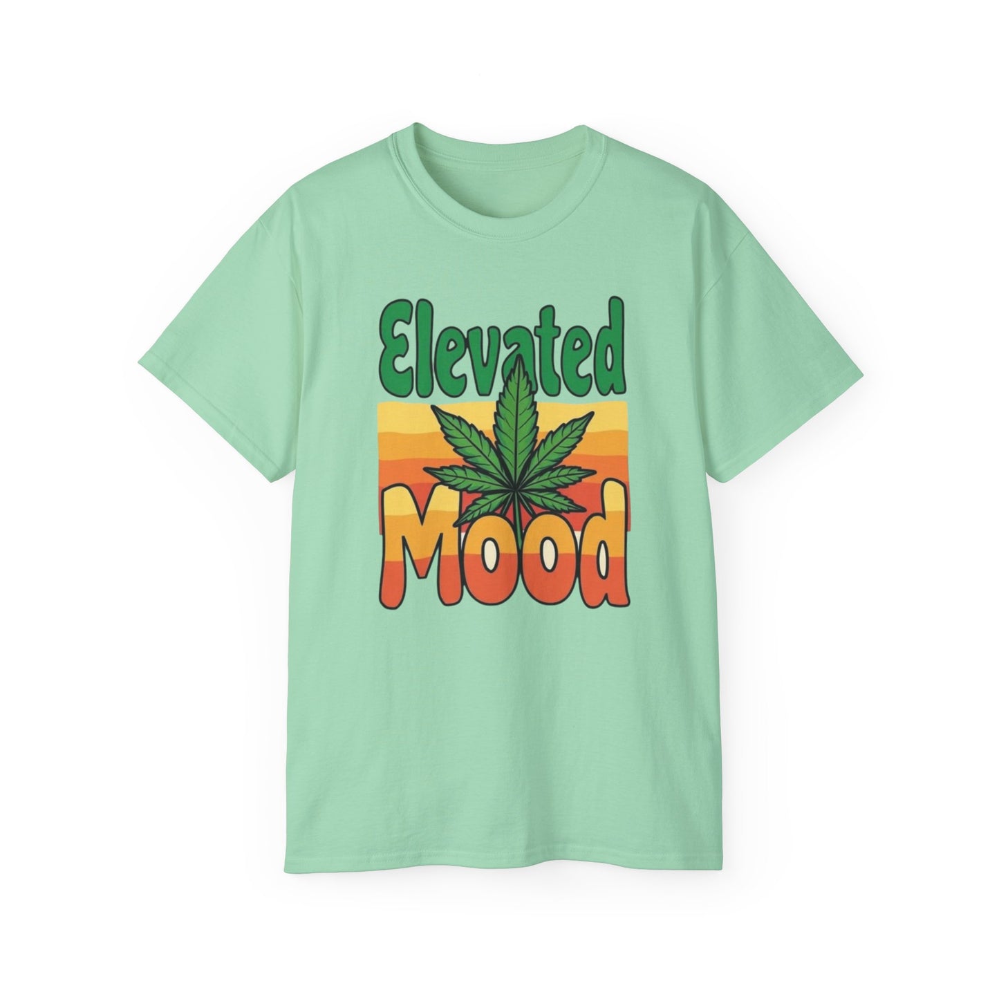 Elevated Mood Cannabis Tee, Unisex Ultra Cotton T-Shirt, Sublimated Graphic Tee, Perfect Gift for 420 Celebrations, Relaxed Fit Tee