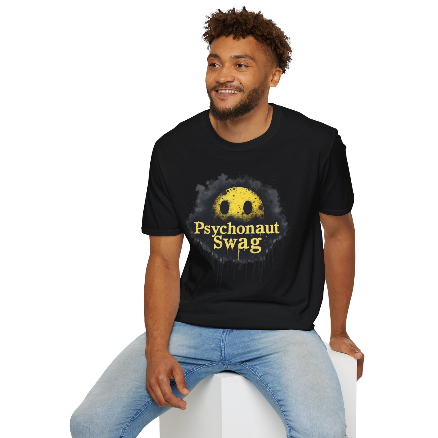 Psycho Smile, Pyschonaut Swag T-Shirt - Unisex Softstyle Tee, Casual Wear, Gift for Gamers, Festival Attire, Streetwear Fashion