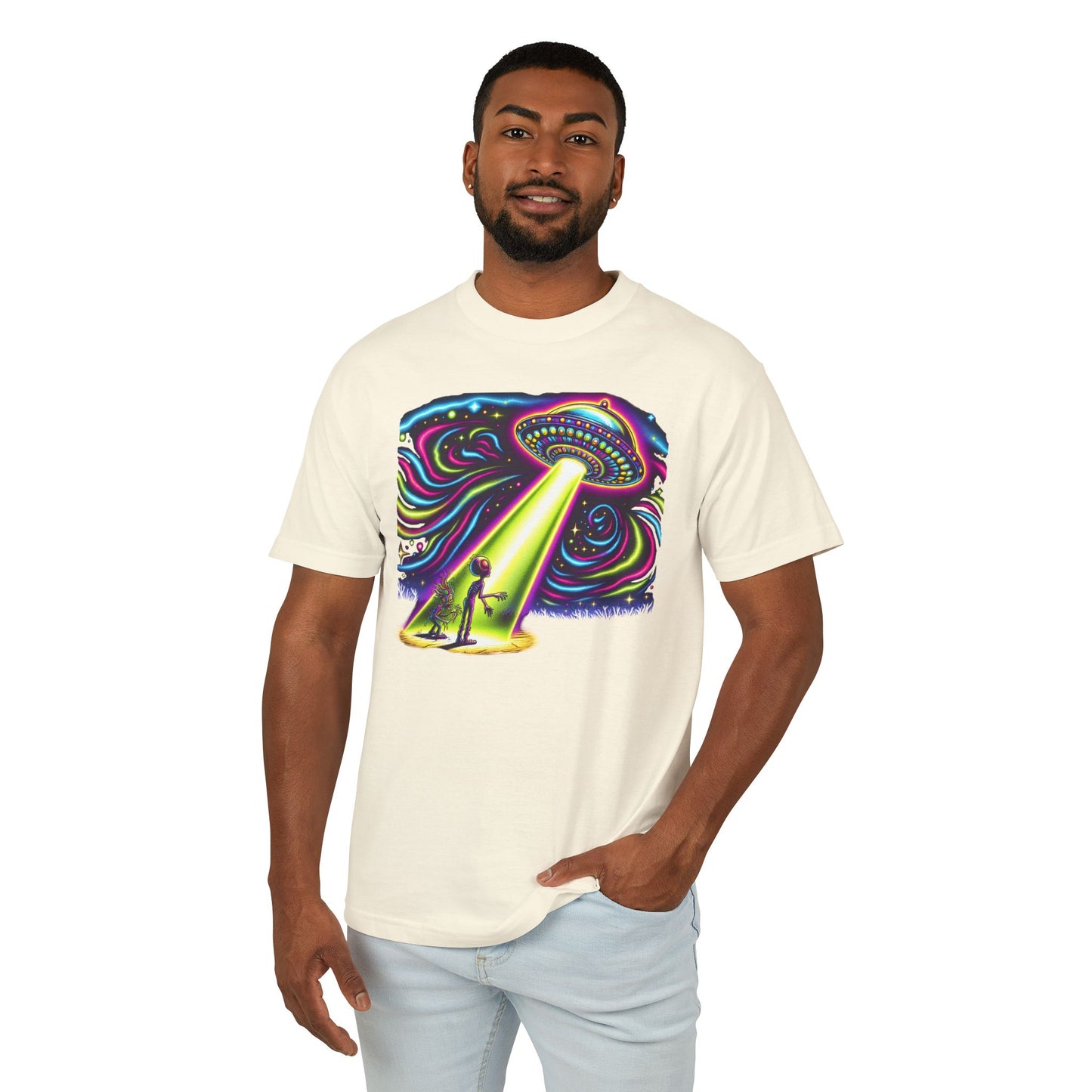 A Wild Trip, UFO sighting, Unisex Garment-Dyed Heavyweight Cotton Tee - Psychonaut Swag