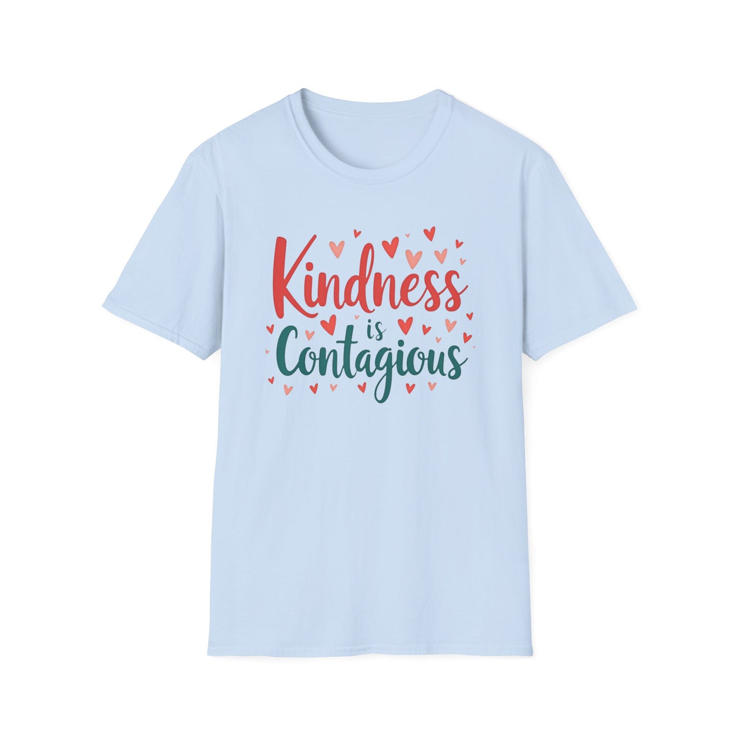 Kindness is Contagious T-Shirt | Unisex Softstyle Tee, Inspirational Apparel, Gift for Friends, Positive Vibes, Everyday Wear - Psychonaut Swag