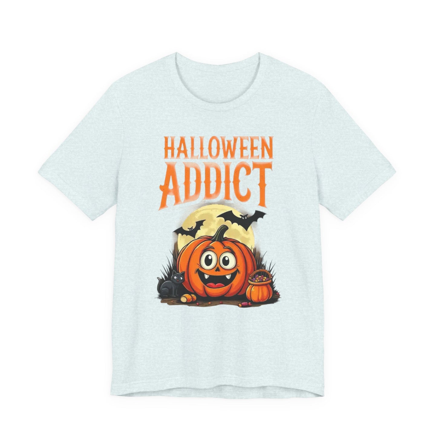Halloween Addict Tee | Unisex Short Sleeve T-Shirt, Fun Halloween Apparel, Pumpkin Tee, Spooky Season Shirt, Gift for Halloween Lovers - Psychonaut Swag