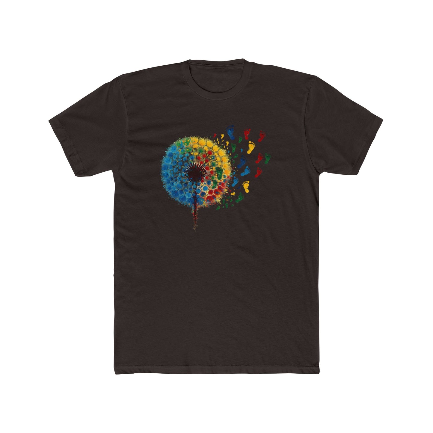 Colorful Dandelion Unisex Cotton Crew Tee, Gift for Nature Lovers, Casual Wear, Art T-Shirt, Eco-Friendly Fashion, Summer Style - Psychonaut Swag