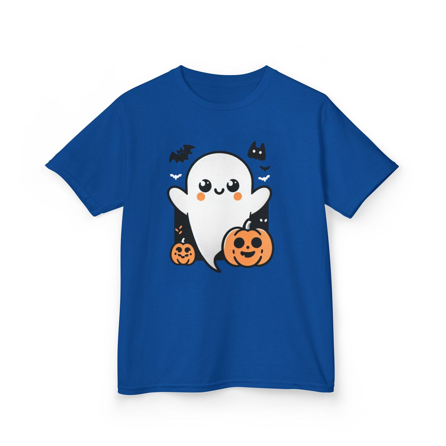 Kids Halloween Tee, Ghost Trick or Treat Top, Autumn Fun Apparel, Pumpkin Graphic Tee, Festive Kidswear