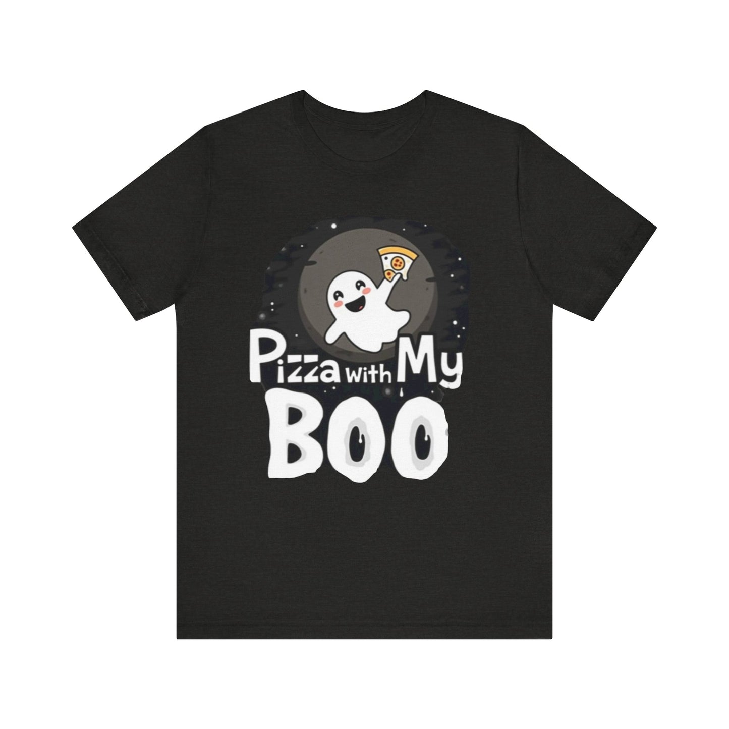 Ghost Pizza Boo Tee - Unisex Jersey Short Sleeve T-Shirt, Funny Halloween Shirt, Spooky Costume, Ghost Lover Gift, October Celebration