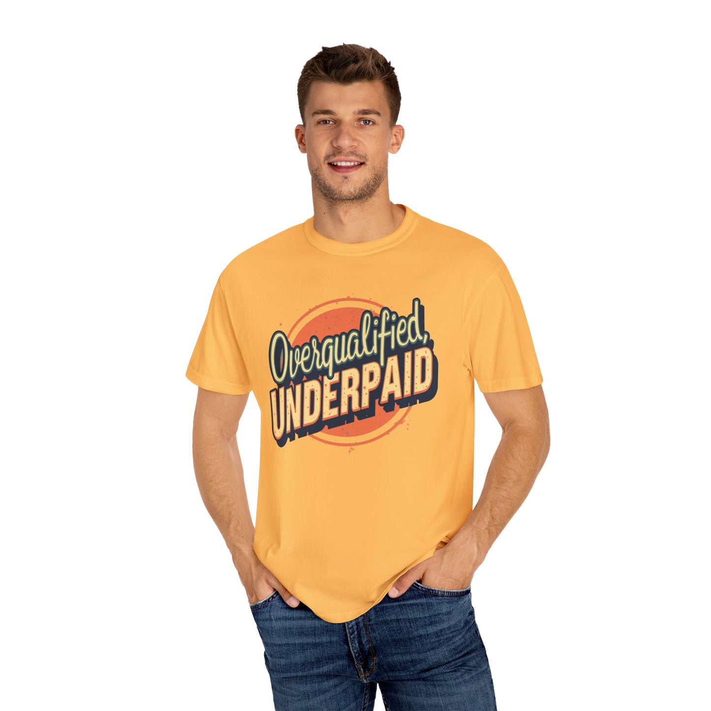 Overqualified, Underpaid T-Shirt for Job Seekers, Overqualified and Underpaid Tee, Funny Graphic Shirt for Graduates, Casual Wear, Gift for Friends - Psychonaut Swag