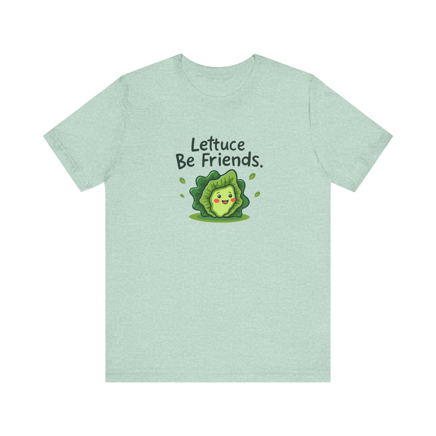 Lettuce Be Friends, Unisex Tee, Casual Wear, Gift for Vegetarians, Summer T-Shirt, Eco-Friendly Apparel - Psychonaut Swag