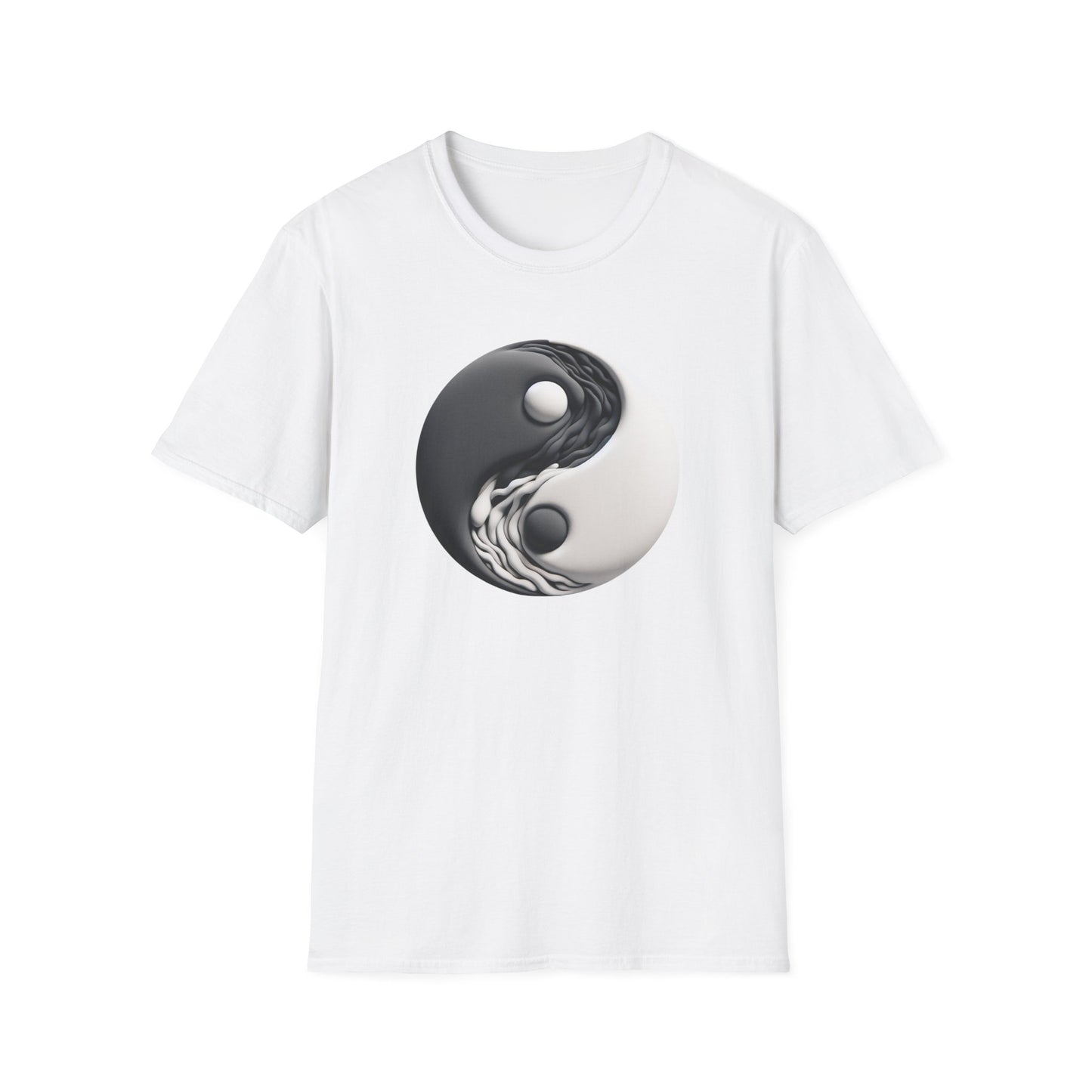 Blending good and evil, yin yang, Unisex Softstyle T-Shirt - Psychonaut Swag