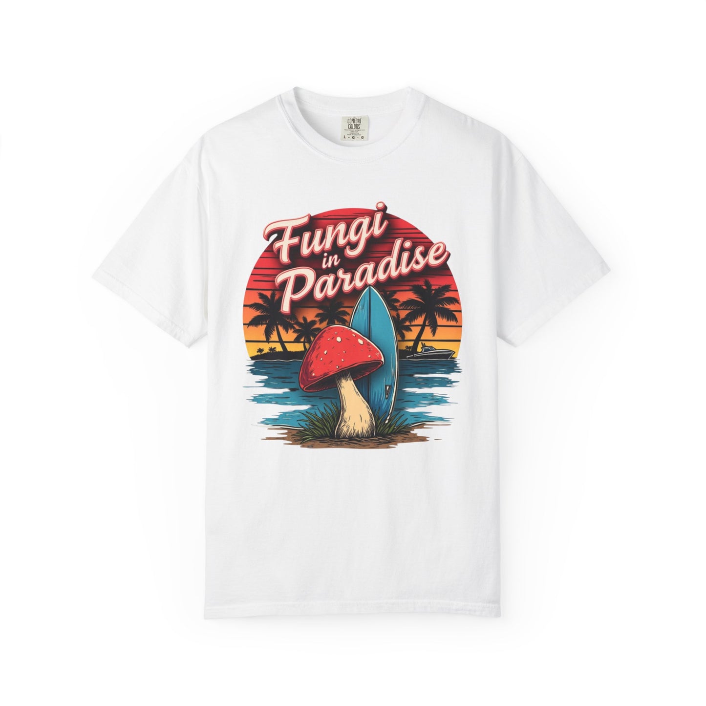 Fungi in Paradise Design, Relaxed Tee, Vintage Style Shirt, Gift for Nature Lovers, Eco-Friendly Apparel - Psychonaut Swag