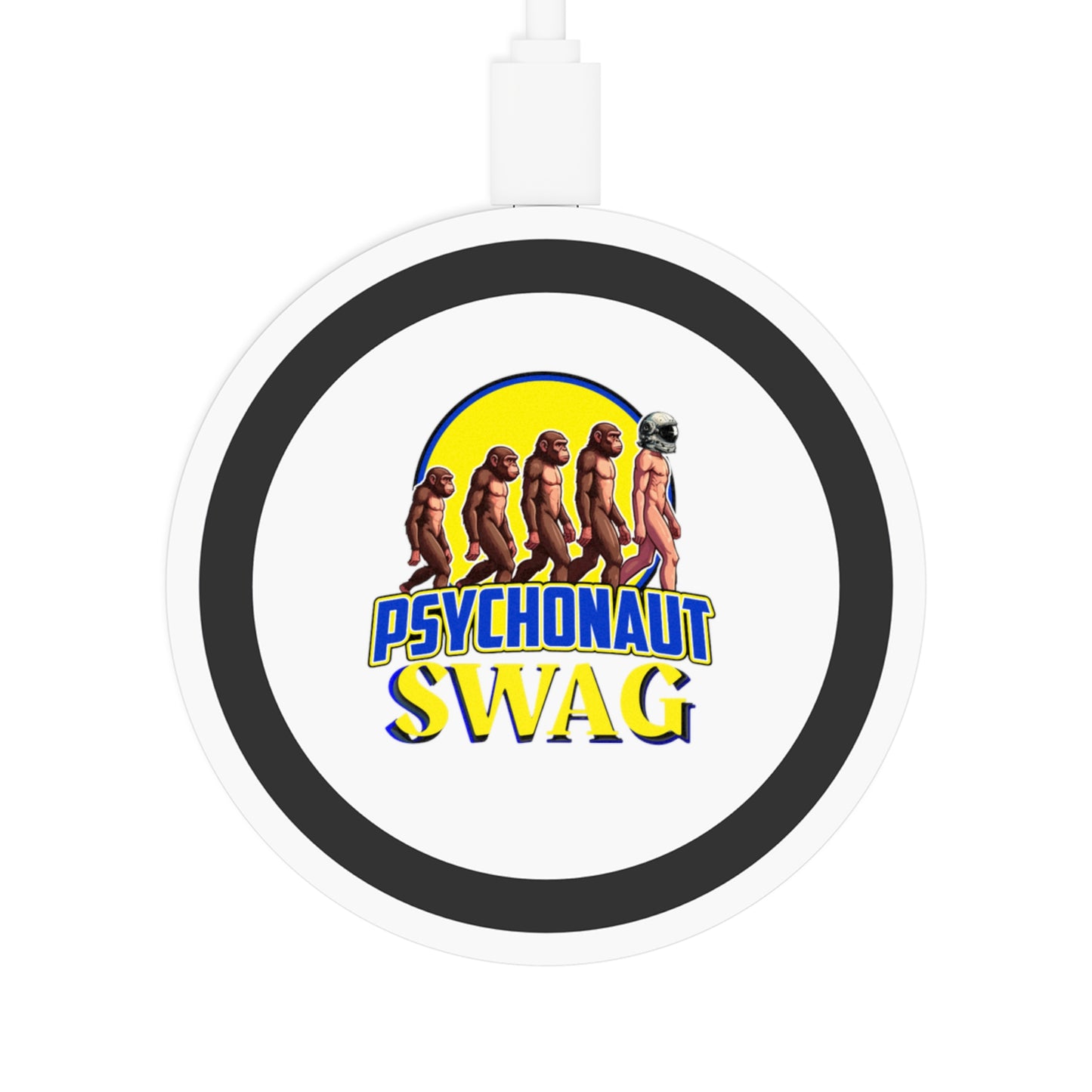 Psychonaut Swag small biz, Wireless Charging Pad, Fun Charging Station, Gamer Gift, Home Office Decor, Tech Accessory, Eco-Friendly Charging