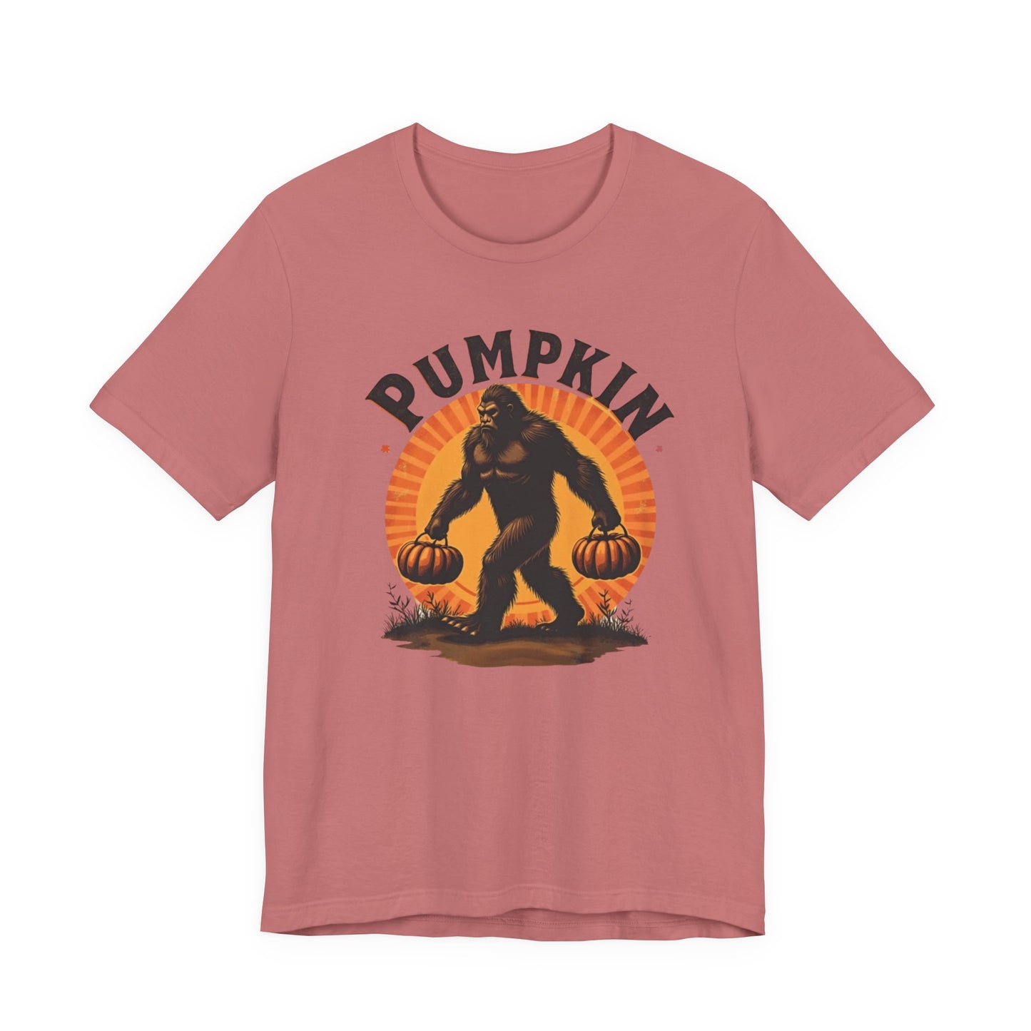 Pumpkin Bigfoot T-Shirt – Unisex Harvest Tee for Fall, Halloween, Autumn Celebrations, Gift for Nature Lovers, Casual Wear
