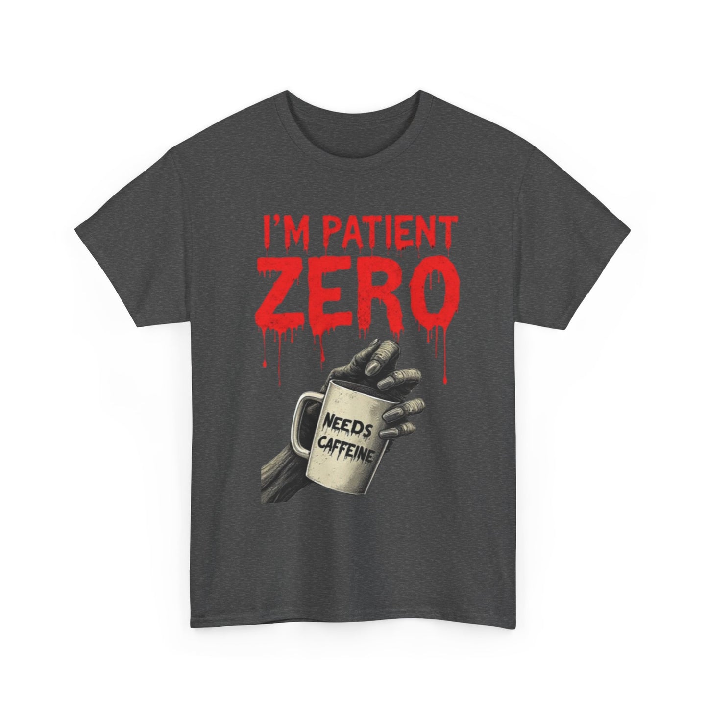 Patient Zero Unisex Heavy Cotton Tee, Horror T-Shirt, Halloween Apparel, Unique Graphic Tee, Casual Wear, Gift for Fans