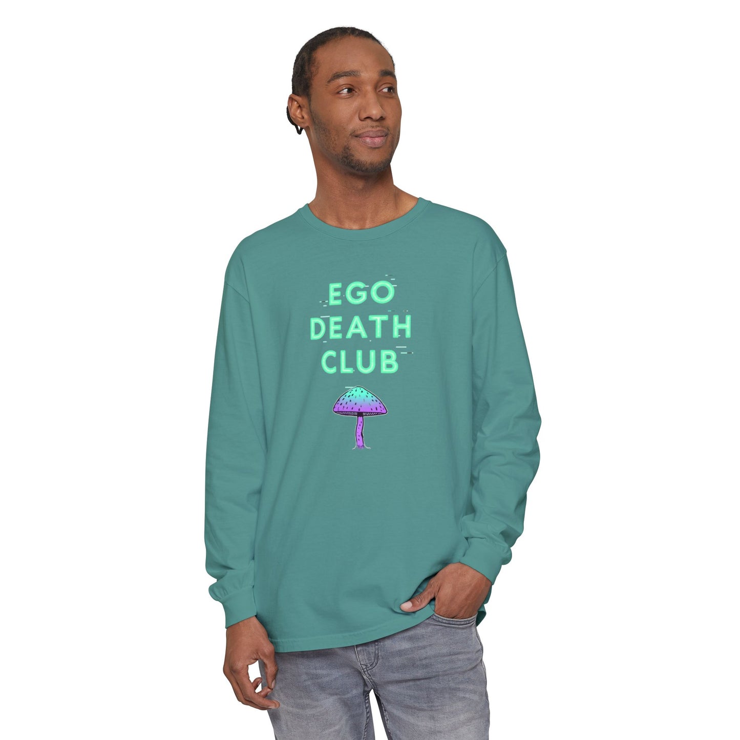Ego Death Club Long Sleeve T-Shirt, Unisex Tee, Casual Wear, Gift for Friends, Trendy Fashion - Psychonaut Swag