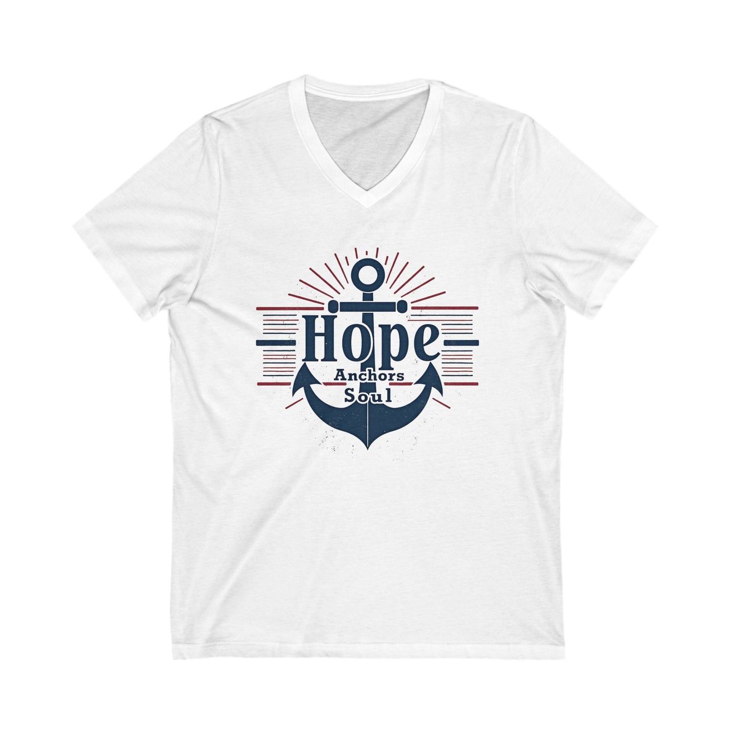 Hope Anchors the Soul V-Neck Tee | Inspirational Shirt, Nautical Apparel, Motivational Gift, Unisex T-Shirt, Casual Wear - Psychonaut Swag