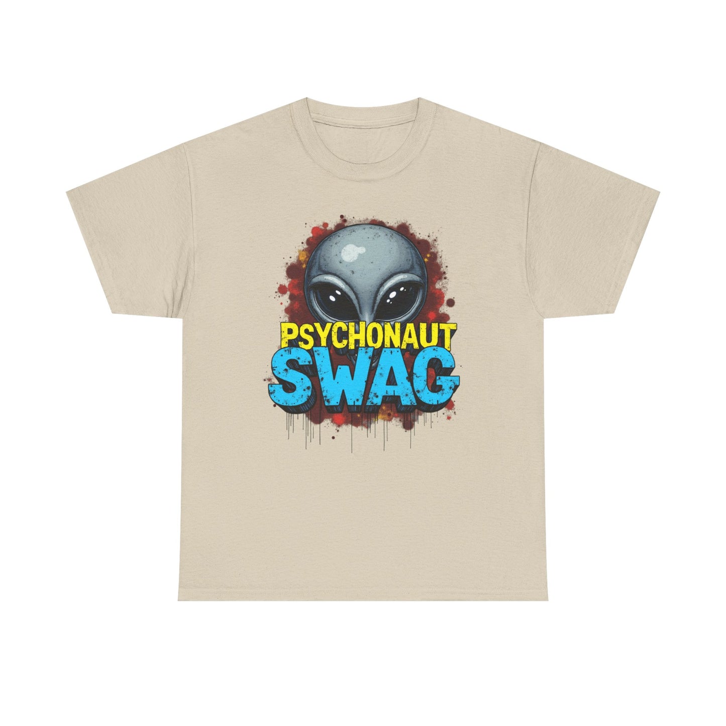 Hidden Alien, Psychonaut Swag, Staple Tee, Unisex Heavy Cotton Tee - Psychedelic Alien Swag Tee, Fun Graphic Tee, Perfect for Festivals, Casual Wear, Gift for Space Lovers - Psychonaut Swag
