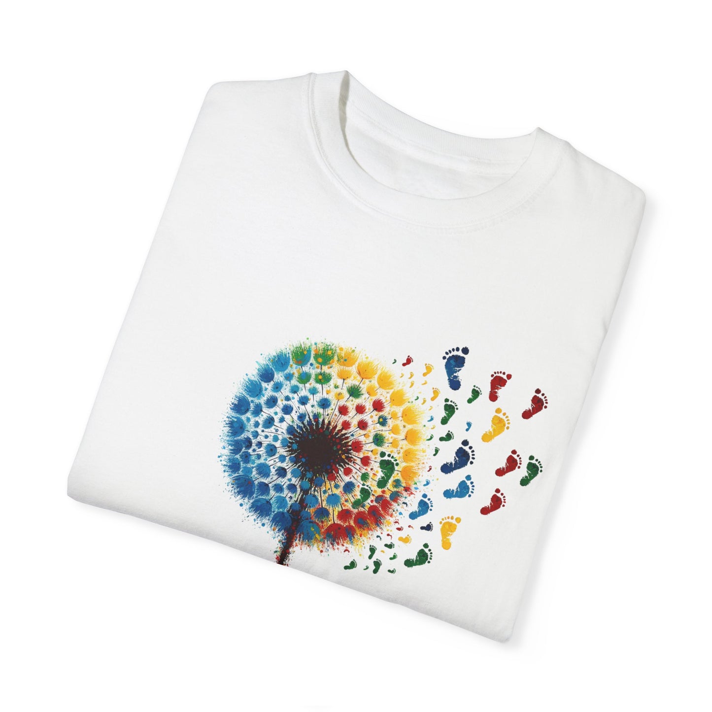 Dandelion baby feet, Unisex Garment-Dyed T-shirt - Psychonaut Swag