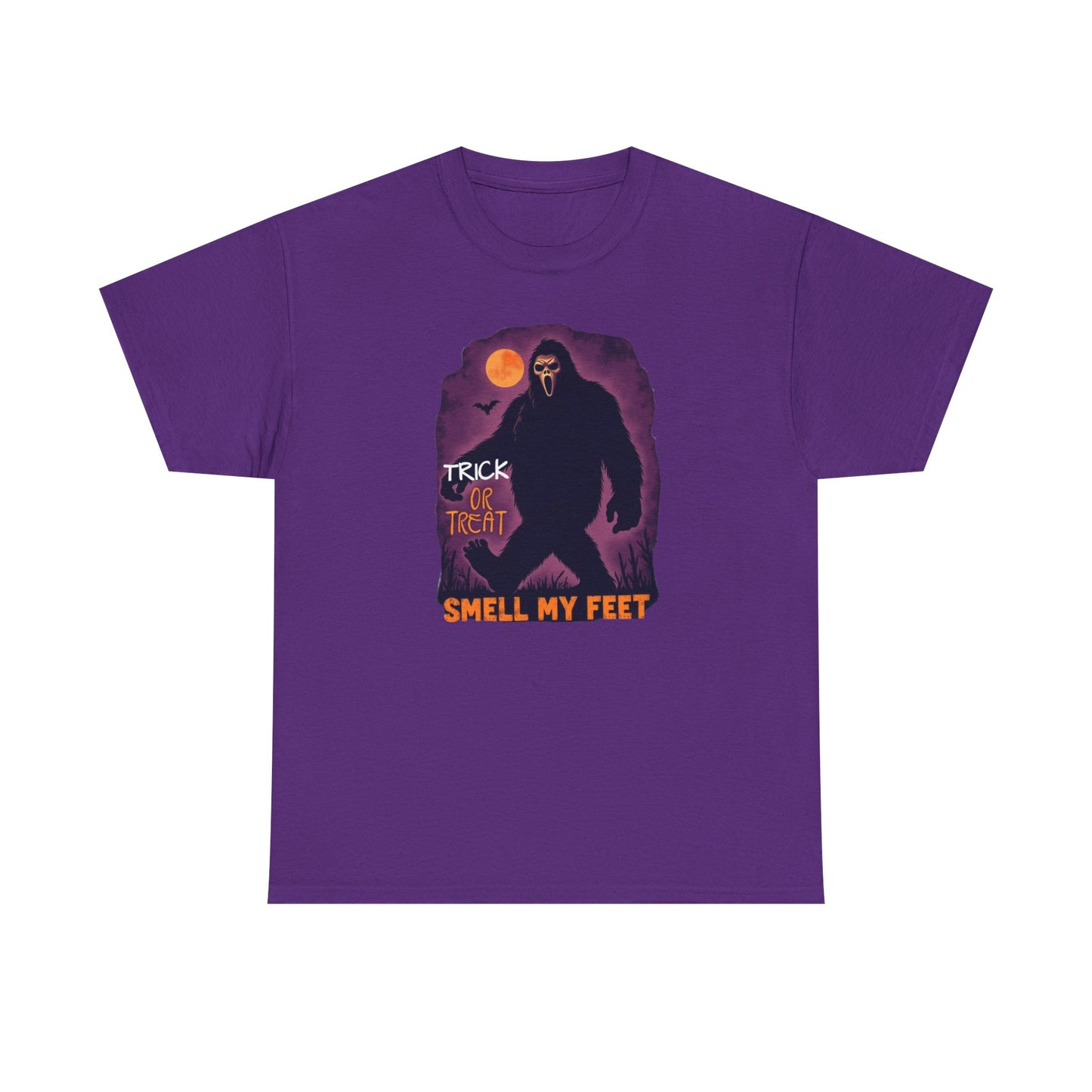 Halloween Bigfoot Tee, Unisex Cotton T-Shirt, Trick or Treat Shirt, Smell My Feet Design, Funny Halloween Apparel