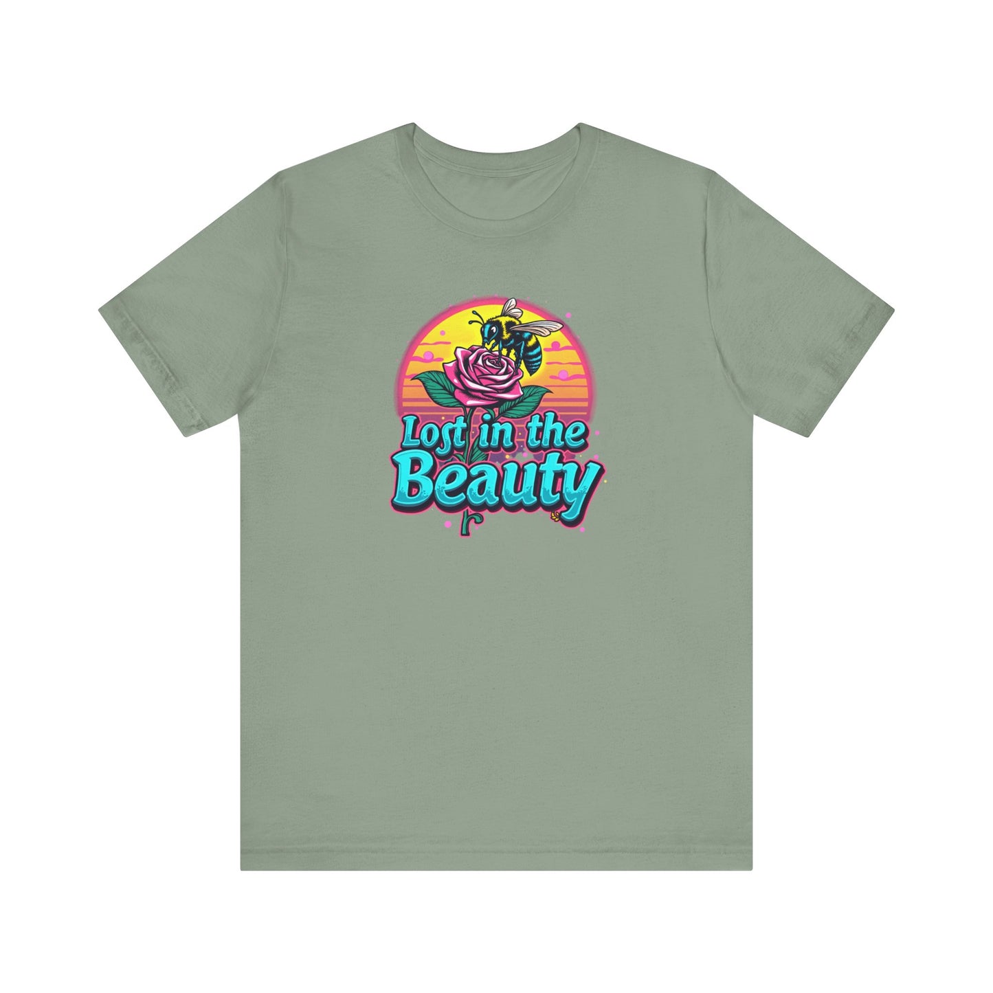 Lost in the Beauty Unisex Tee - Floral Graphic Short Sleeve Shirt - Psychonaut Swag