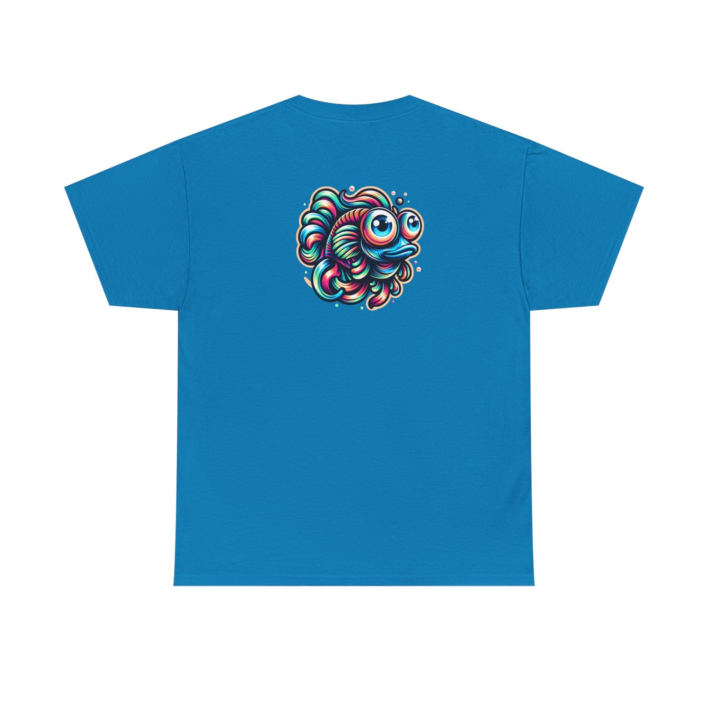 Psychedelic Fish Graphic Unisex Heavy Cotton Tee - Fun & Vibrant Apparel - Psychonaut Swag