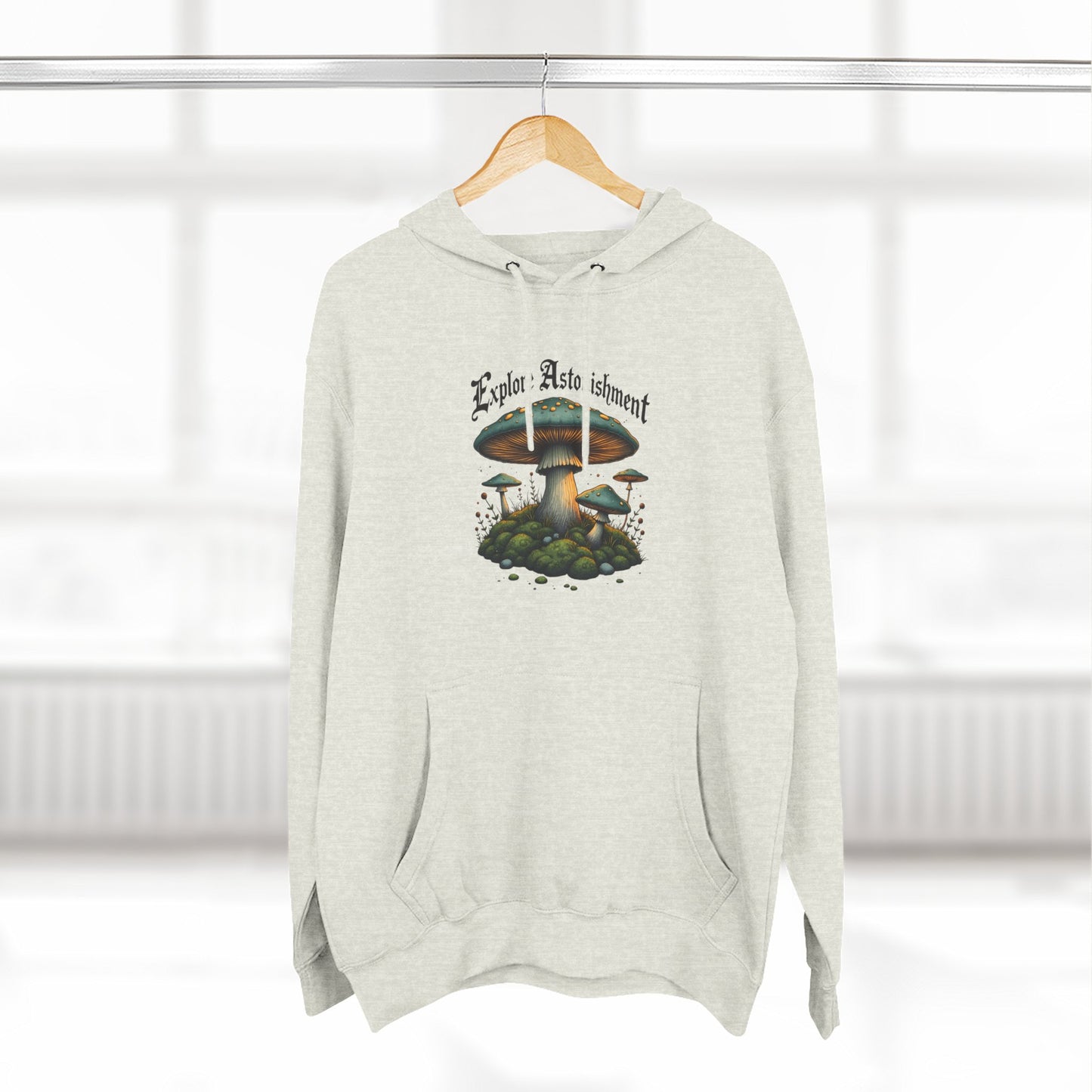 Mushroom Forest Hoodie - 'Earth And Adventure' Vintage Fungi Graphic Pullover