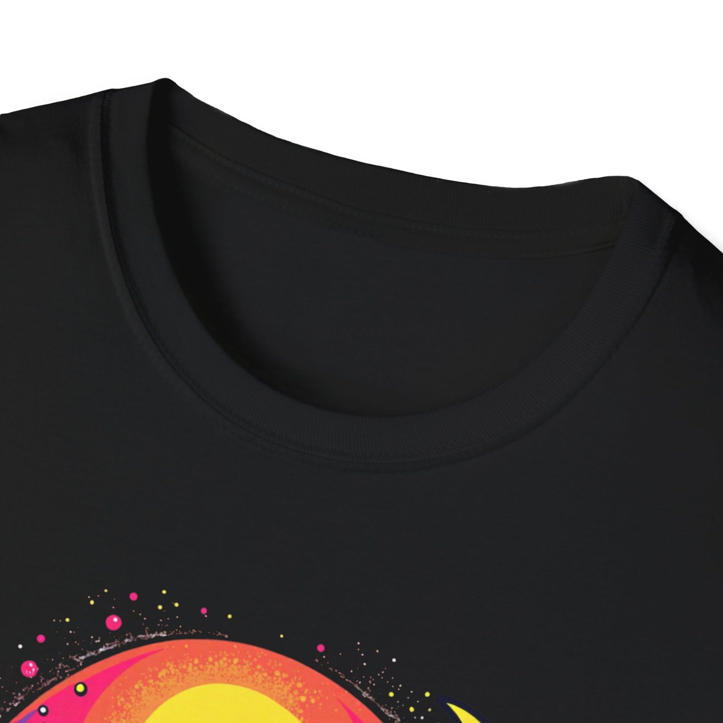 Cosmic Digital Dreams Unisex Softstyle T-Shirt - Vibrant Space-Inspired Design - Psychonaut Swag