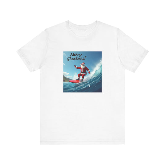 Merry Sharkmas Surfing Santa T-Shirt
