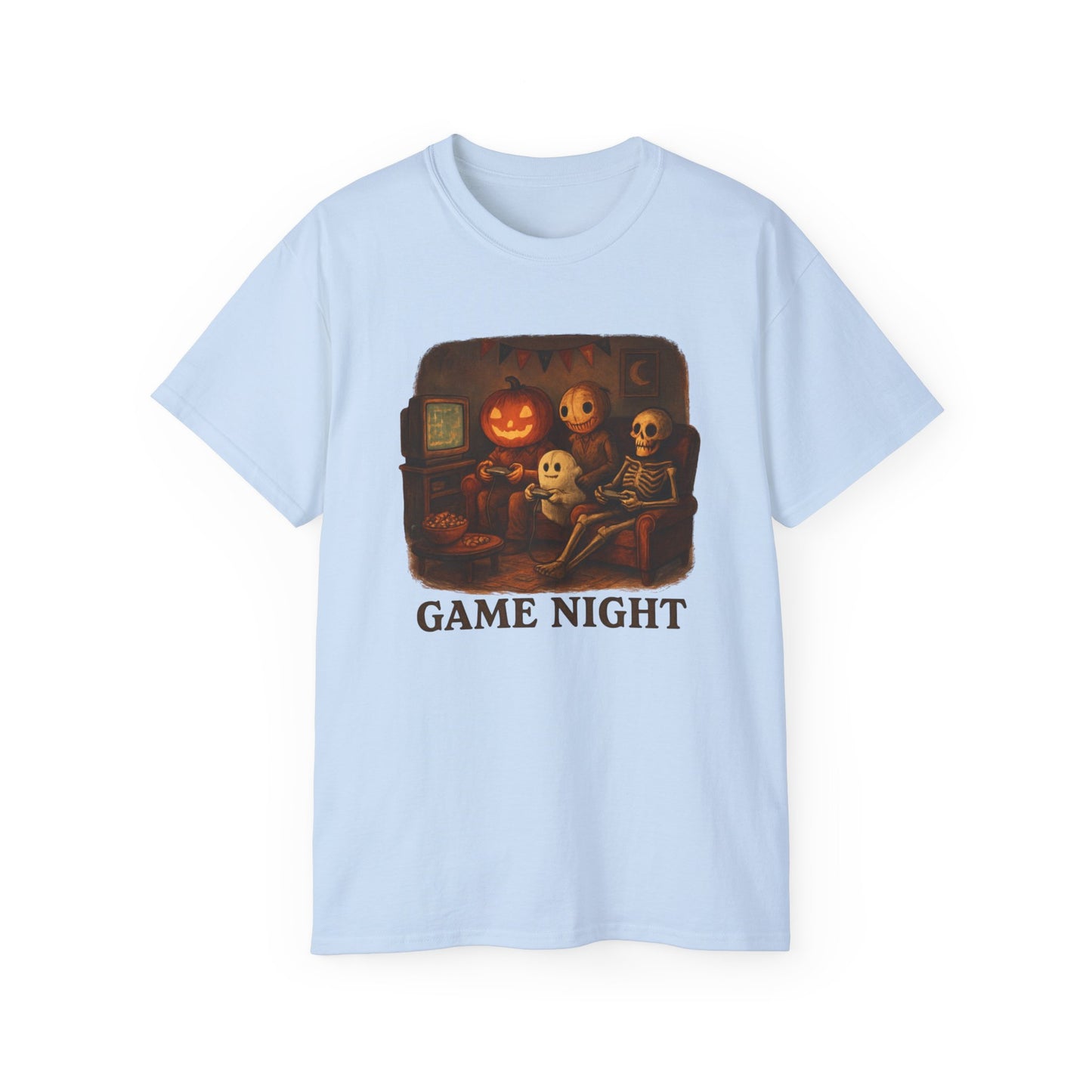 Game Night Tee, Halloween Shirt, Unisex Cotton T-Shirt, Spooky Fun Apparel, Perfect for Gathering and Celebrations