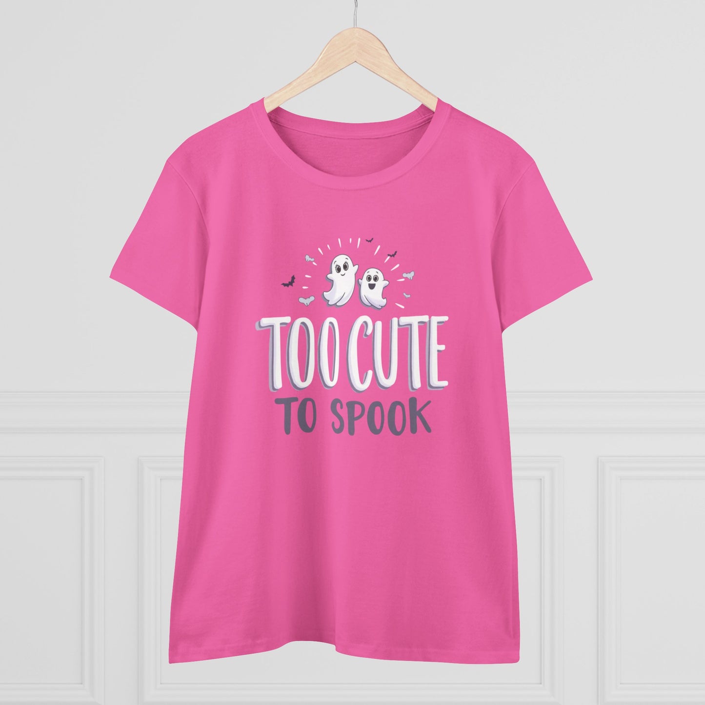 Too Cute to Spook Women's Cotton Tee, Halloween T-Shirt, Ghostly Graphic Tee, Casual Fall Apparel, Fun Halloween Outfit