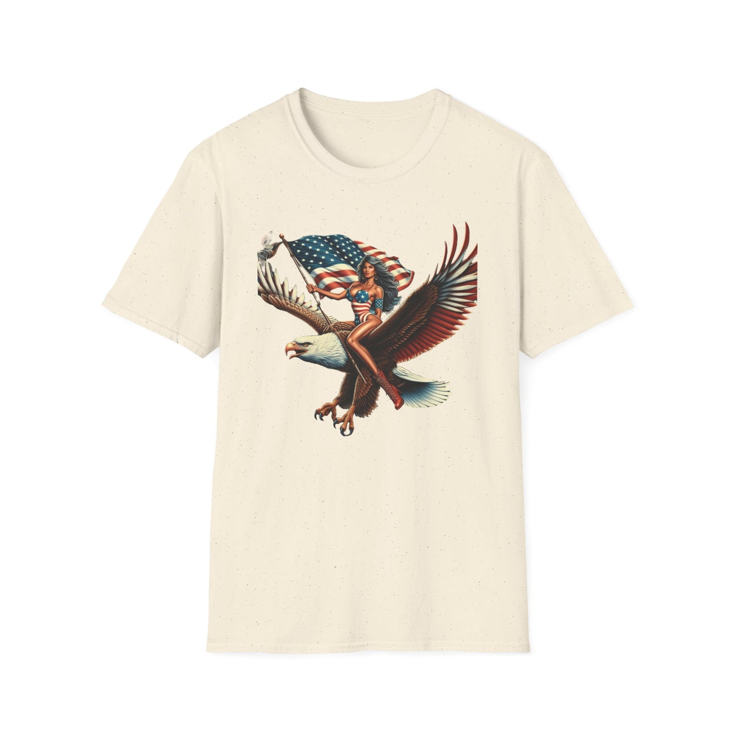 Patriot Riding Eagle, Graphic Tee - Unisex T-Shirt, Eagle Design, 4th of July Shirt, Independence Day Apparel, Festival Wear, Gift for Patriots - Psychonaut Swag