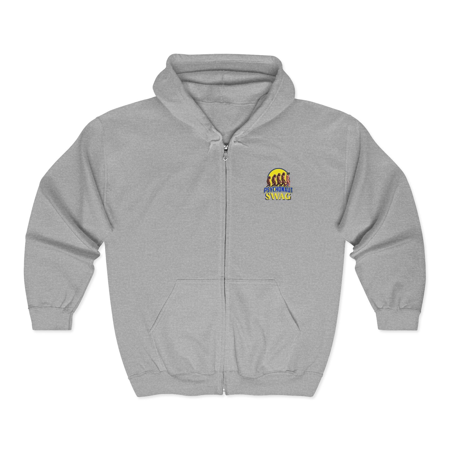 Psychonaut swag small biz, Full Zip Hoodie: Trendy Streetwear, Casual Layer, Gift for Him/Her, Unisex Wardrobe Essential, Comfortable Hoodie