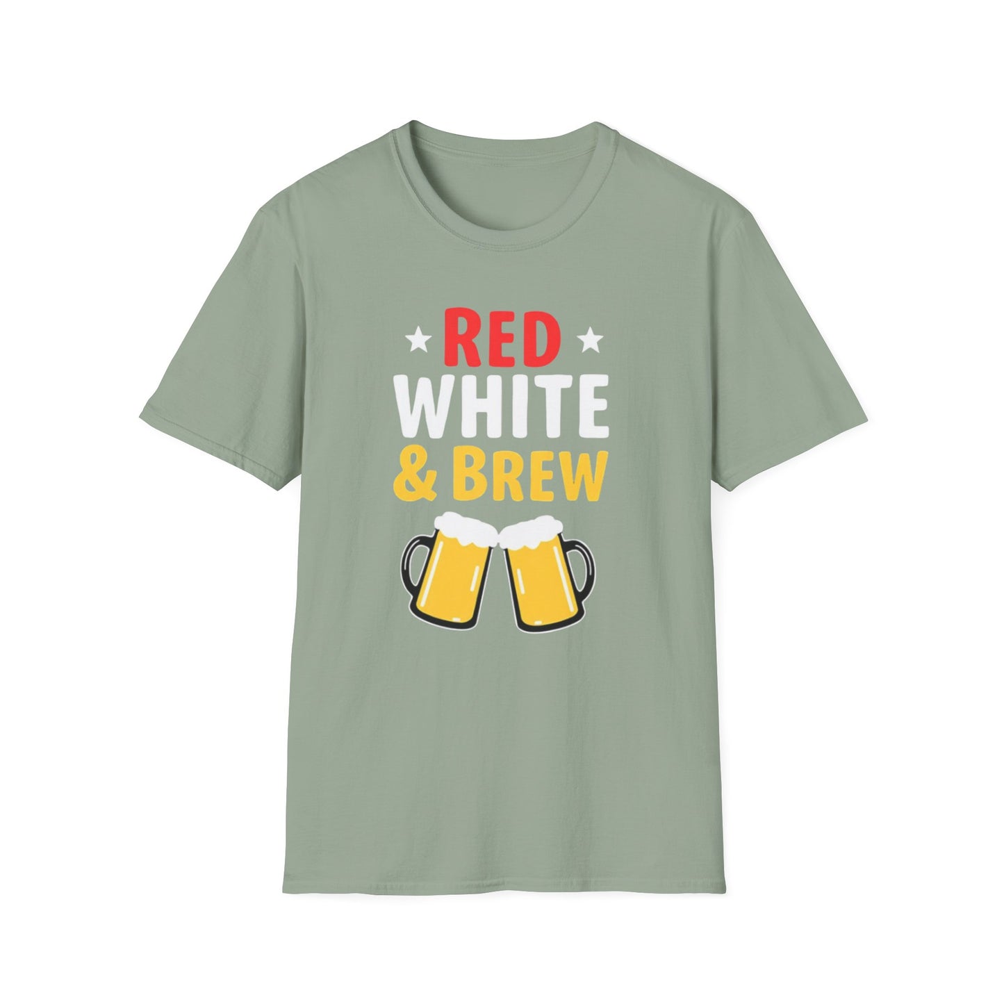 Red White & Brew Shirt, Gift for Dad, Fourth of July Apparel, BBQ Party Wear - Psychonaut Swag