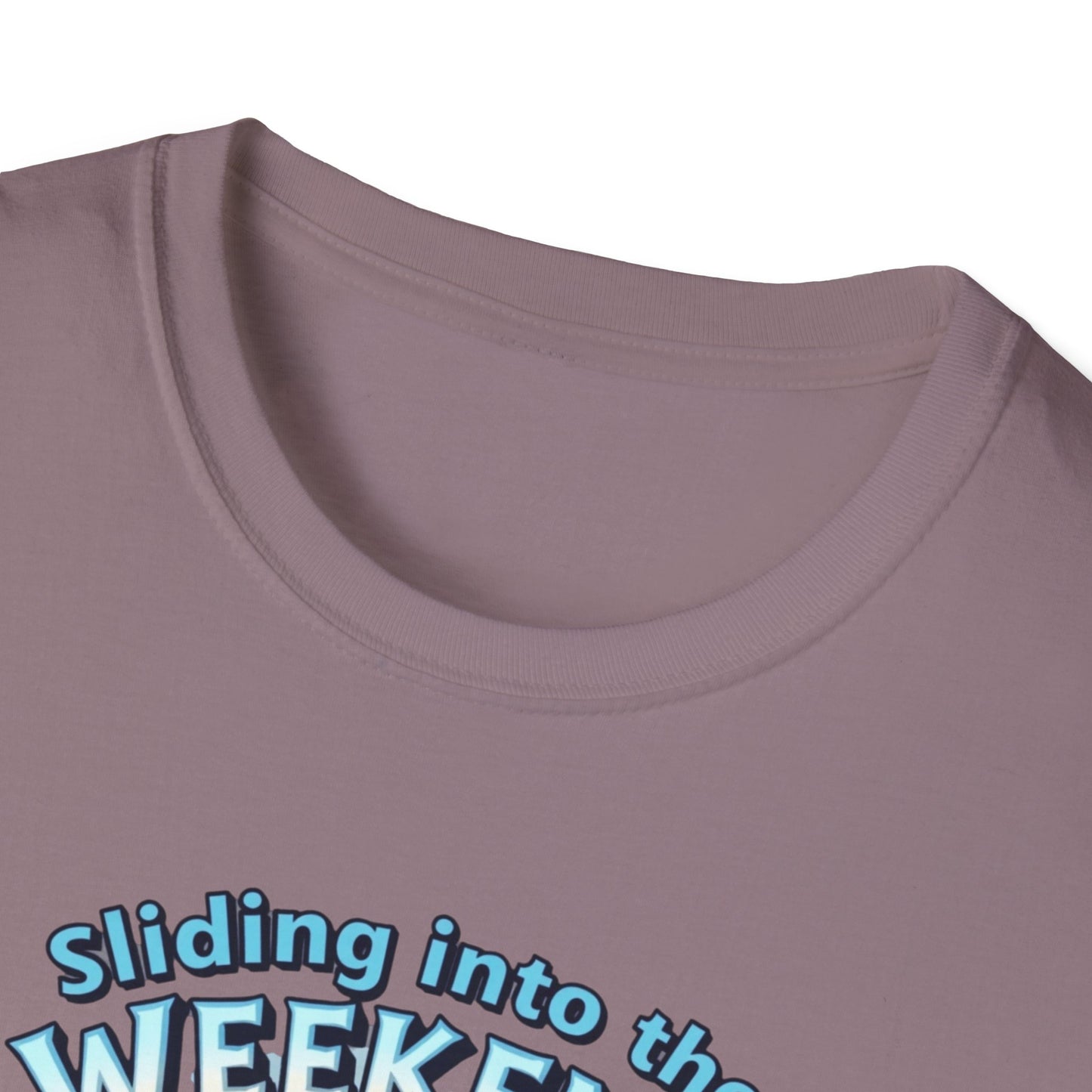 Sliding Penguin, Weekend Vibes T-Shirt, Funny Graphic Tee, Penguin Design Shirt, Casual Apparel, Unisex Softstyle T-Shirt - Psychonaut Swag