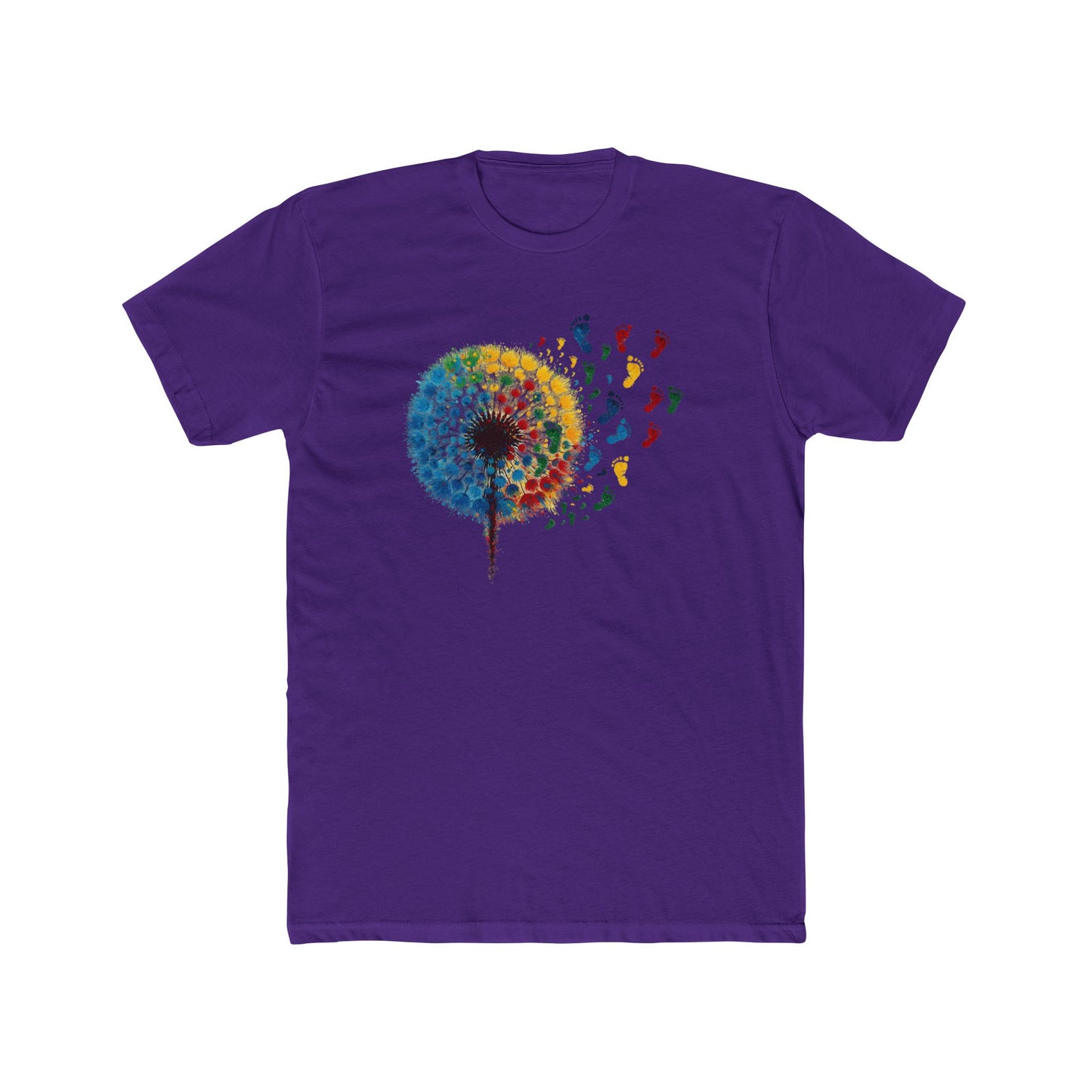 Colorful Dandelion Unisex Cotton Crew Tee, Gift for Nature Lovers, Casual Wear, Art T-Shirt, Eco-Friendly Fashion, Summer Style - Psychonaut Swag