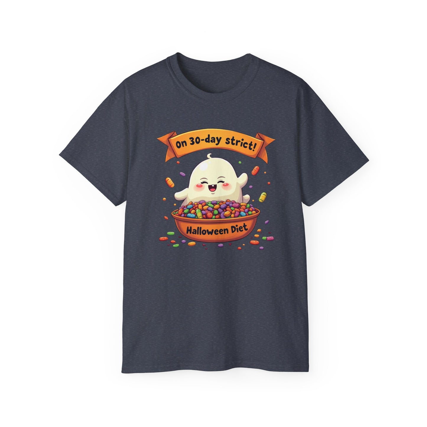 Funny Halloween Diet, Unisex Tee, Cute Ghost Humor Shirt, Gift for Halloween Lovers, Halloween Diet T-Shirt, Spooky Season Apparel